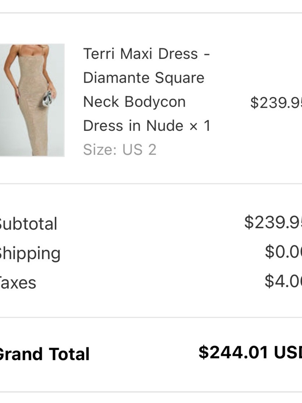 Showpo Nude Rhinestone Slip Maxi Dress - Picture 5 of 8